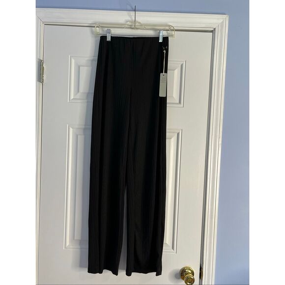 Iris Basic Women's Size Small Black Wide Leg Palazzo Pants Silky Knit NWT - Picture 8 of 8